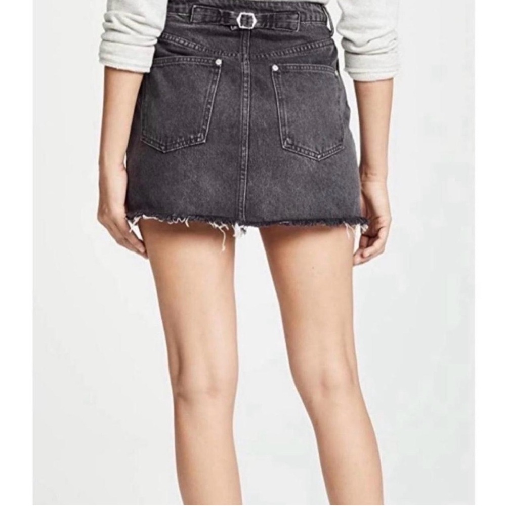 Free People Black Distressed Mini Skirt